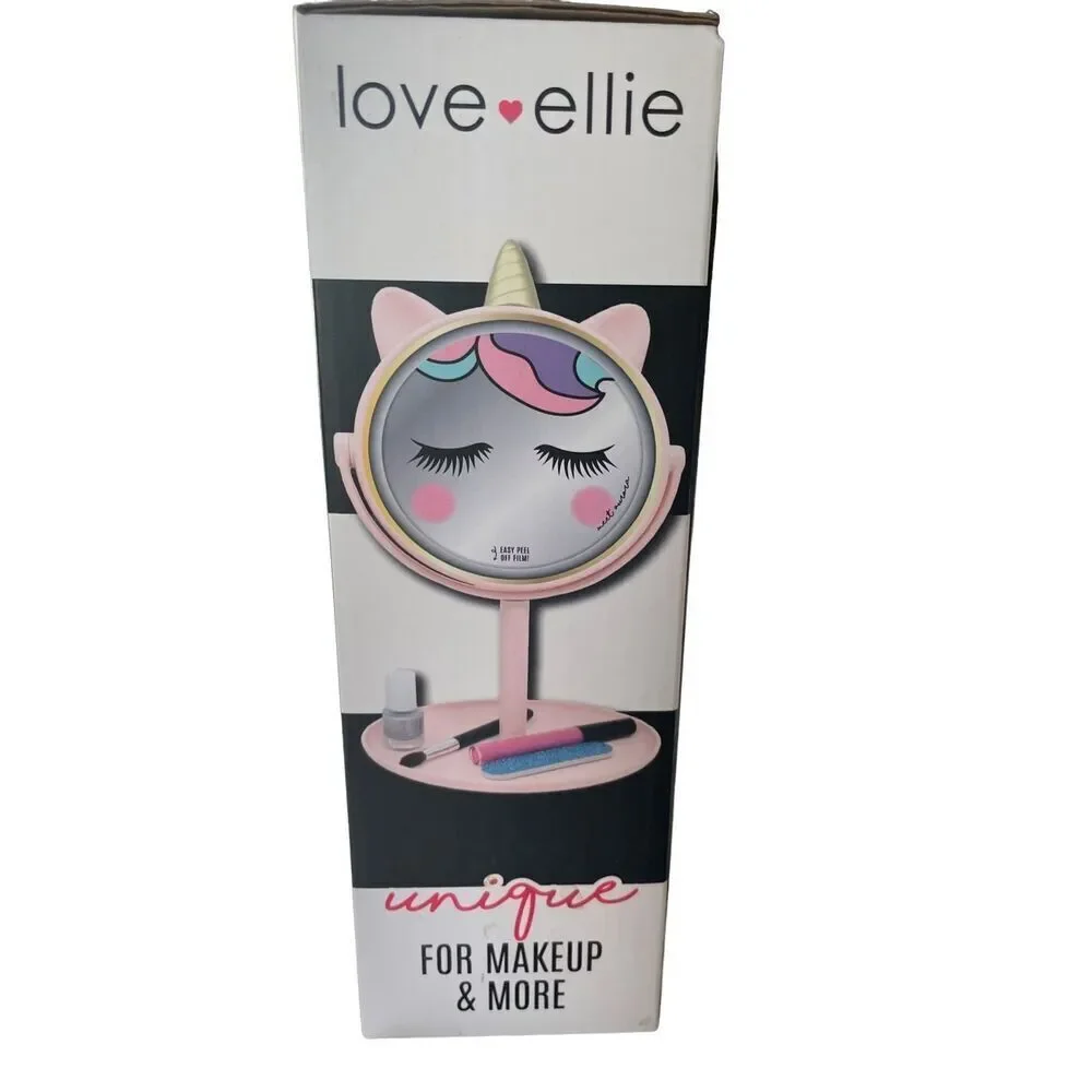 Love Ellie Onyx LED Unicorn Makeup Mirror with Storage USB Charge Dimmable